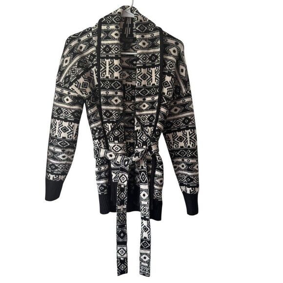 Rachael Zoe Women's Size SMALL Belted Cardigan Sweater Duster Aztec Design - Picture 1 of 6